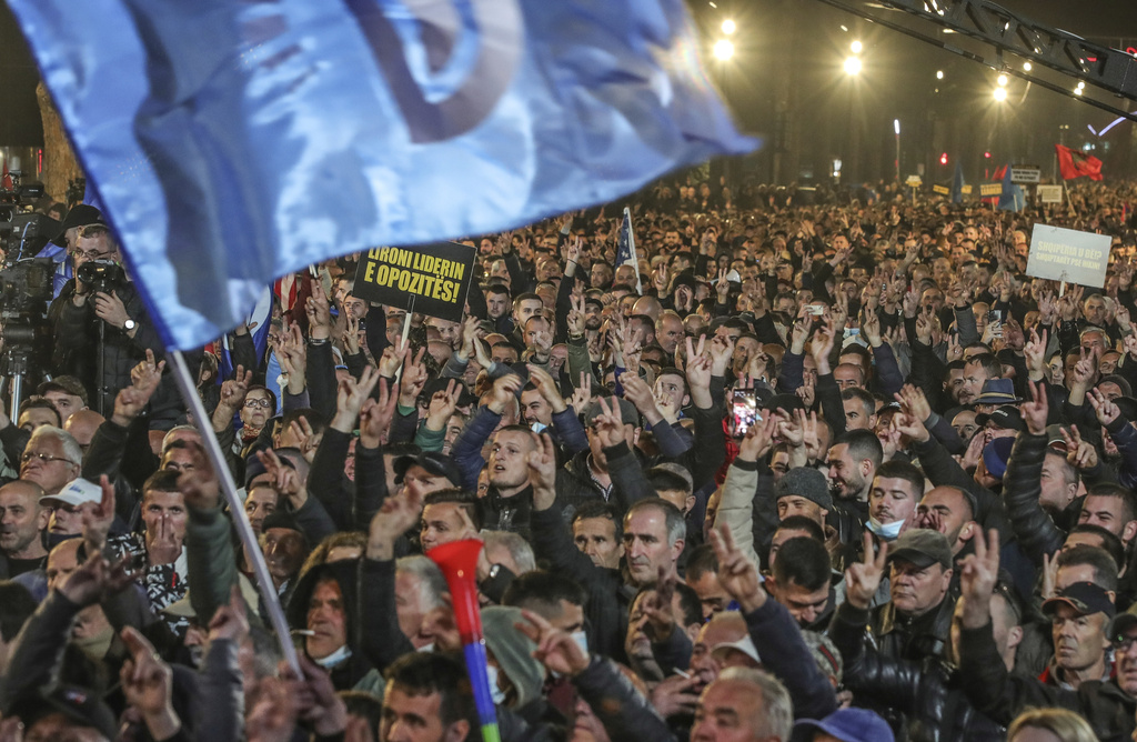 Albania Protest AP