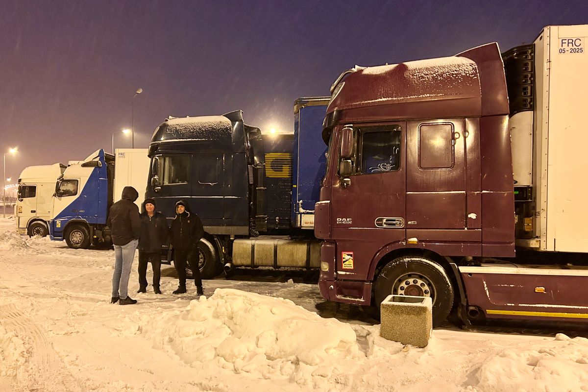 Kamioni Trucks Protest Polish Border AP