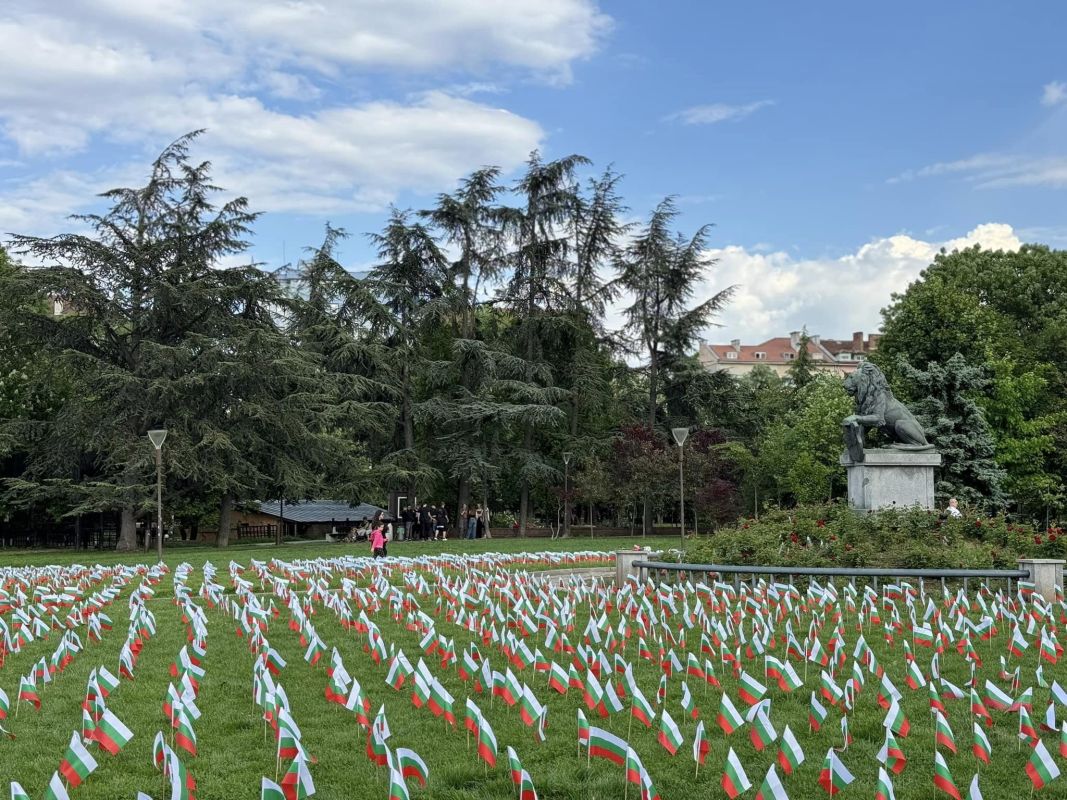 Близо 3000 национални трибагреника бяха поставени в парка пред НДК.