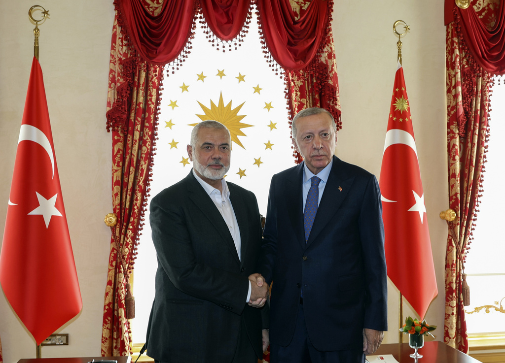 Турският президент Реджеп Тайип Ердоган разговаря в Истанбул с ръководителя