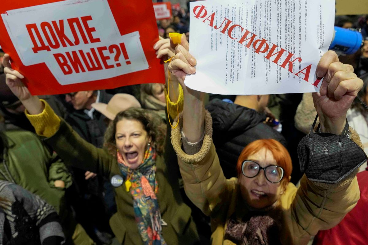 Serbia Izbori Protest AP