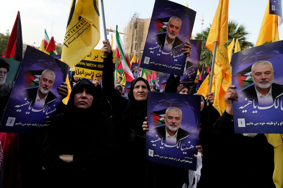 Ismail Haniyeh Iran Protest AP