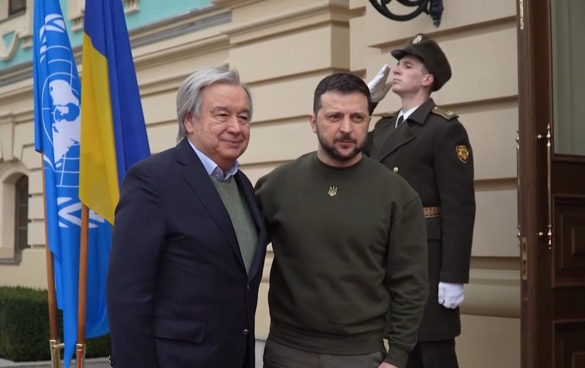 Генералният секретар на ООН пристигна в Украйна за трети път