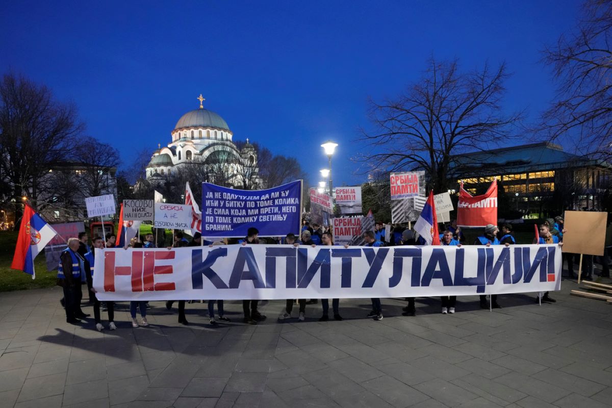 Serbia Kosovo Belgrad Protesti AP
