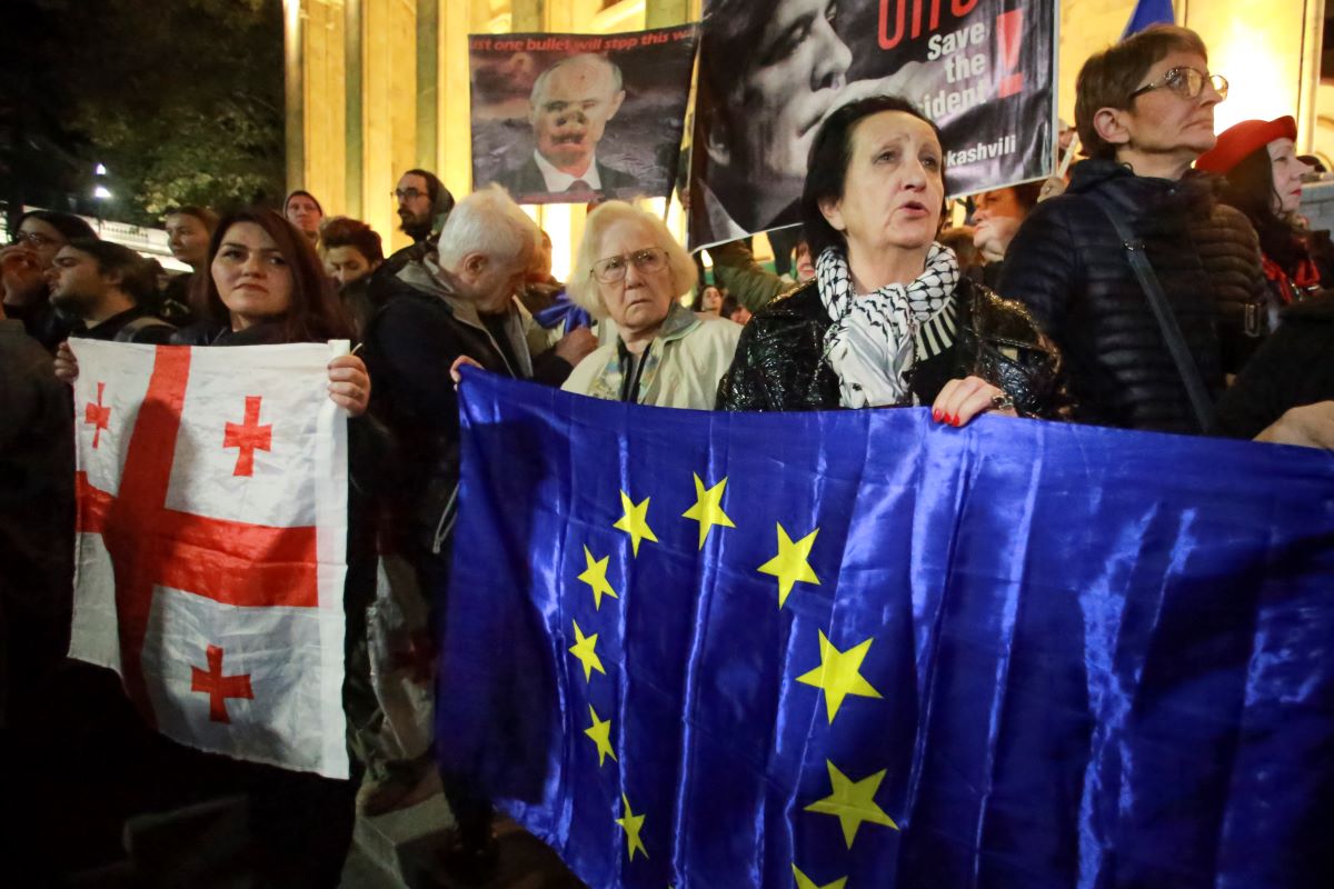 Georgia Gruzia Protesti Izbori AP