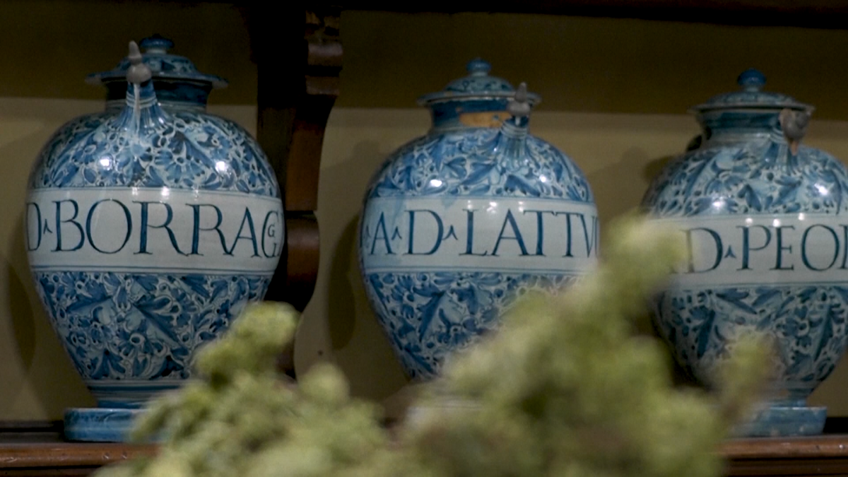 Тези вази от бяла и синя майолика използвани някога от