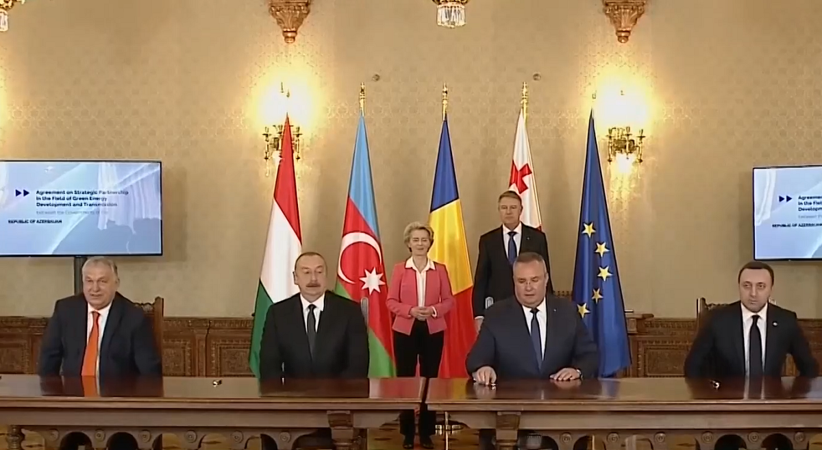 Лидерите на Азербайджан Грузия Унгария и Румъния подписаха  споразумение за