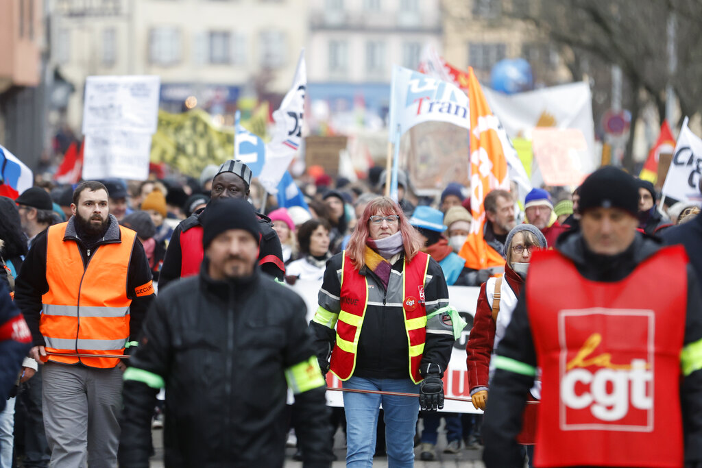 France Pension Protests AP