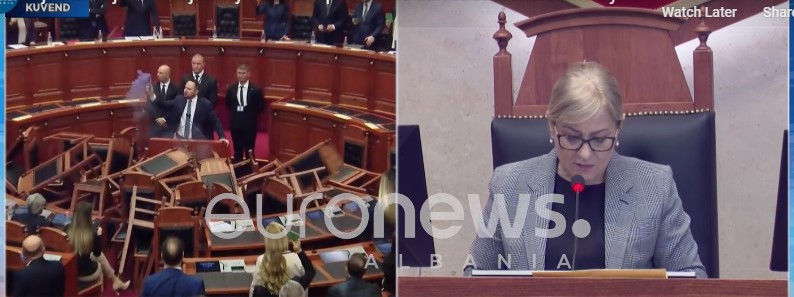 Днешното заседание на Народното събрание на албанския парламент беше съпроводено