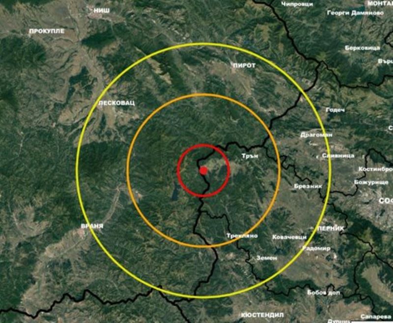Земетресение с магнитуд 3.6 е регистрирано днес на 16 км