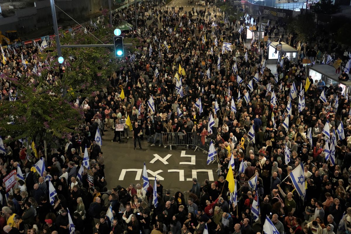 Israel Palestinians Protest Tel Aviv AP